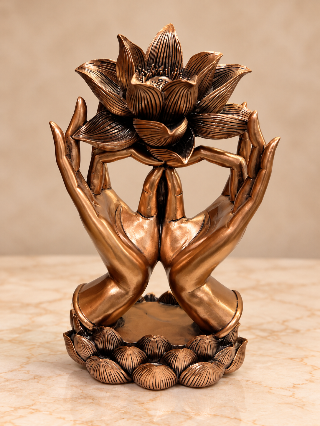 Lotus Divine Hands Decorative Sculpture