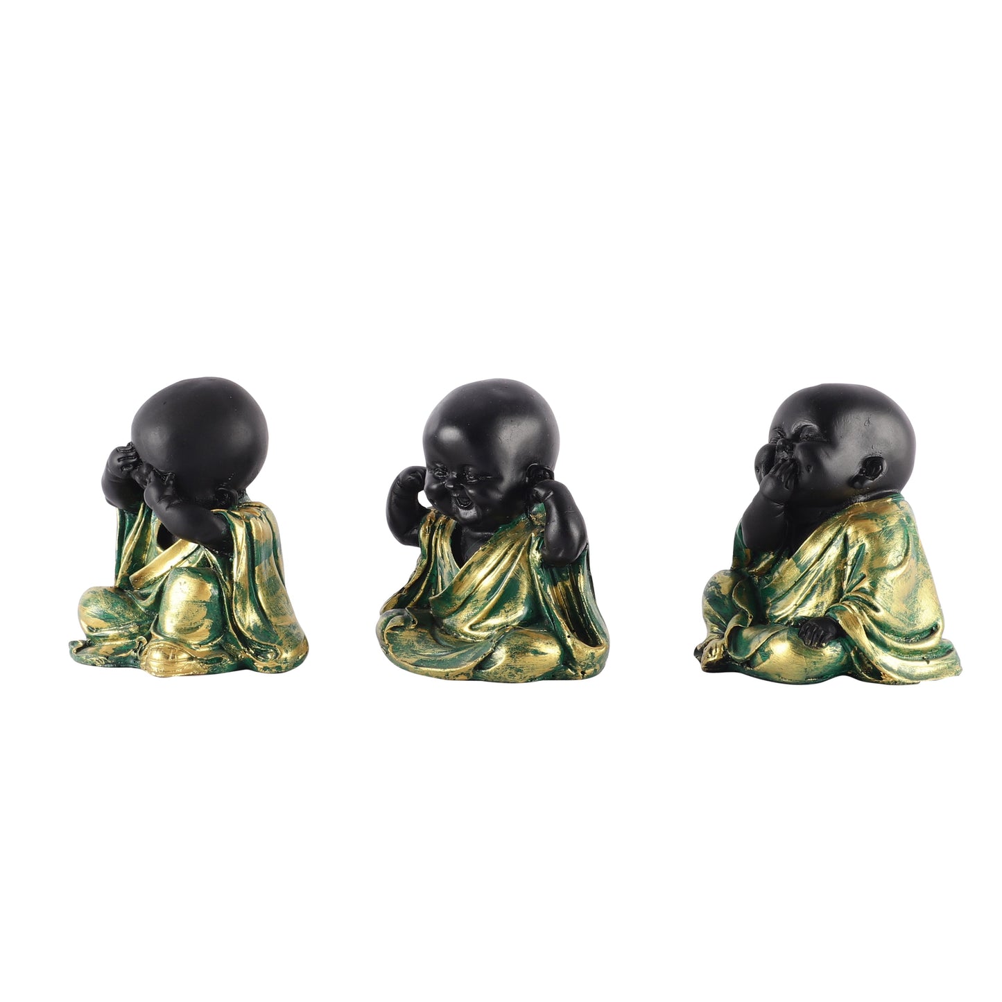Lucky Monks Resin Laughing Buddha