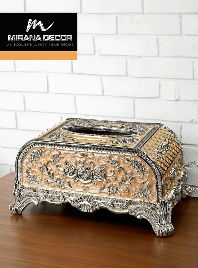 White Metal Tissue Holder