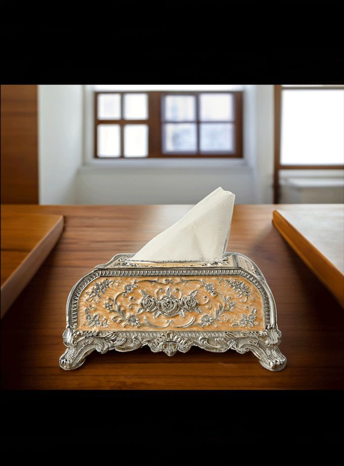 White Metal Tissue Holder