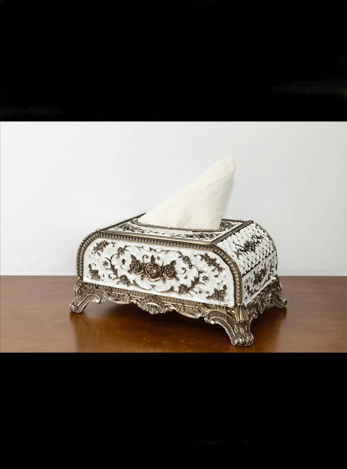 White Metal Tissue Holder
