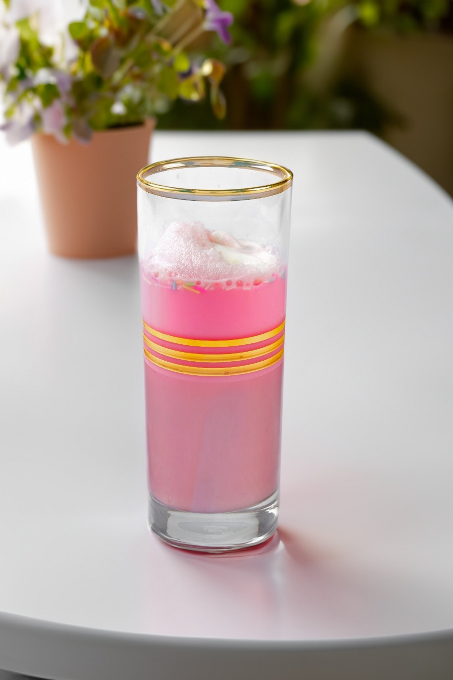 320ml smokey glasses with gold detailing by Mirana Decoor