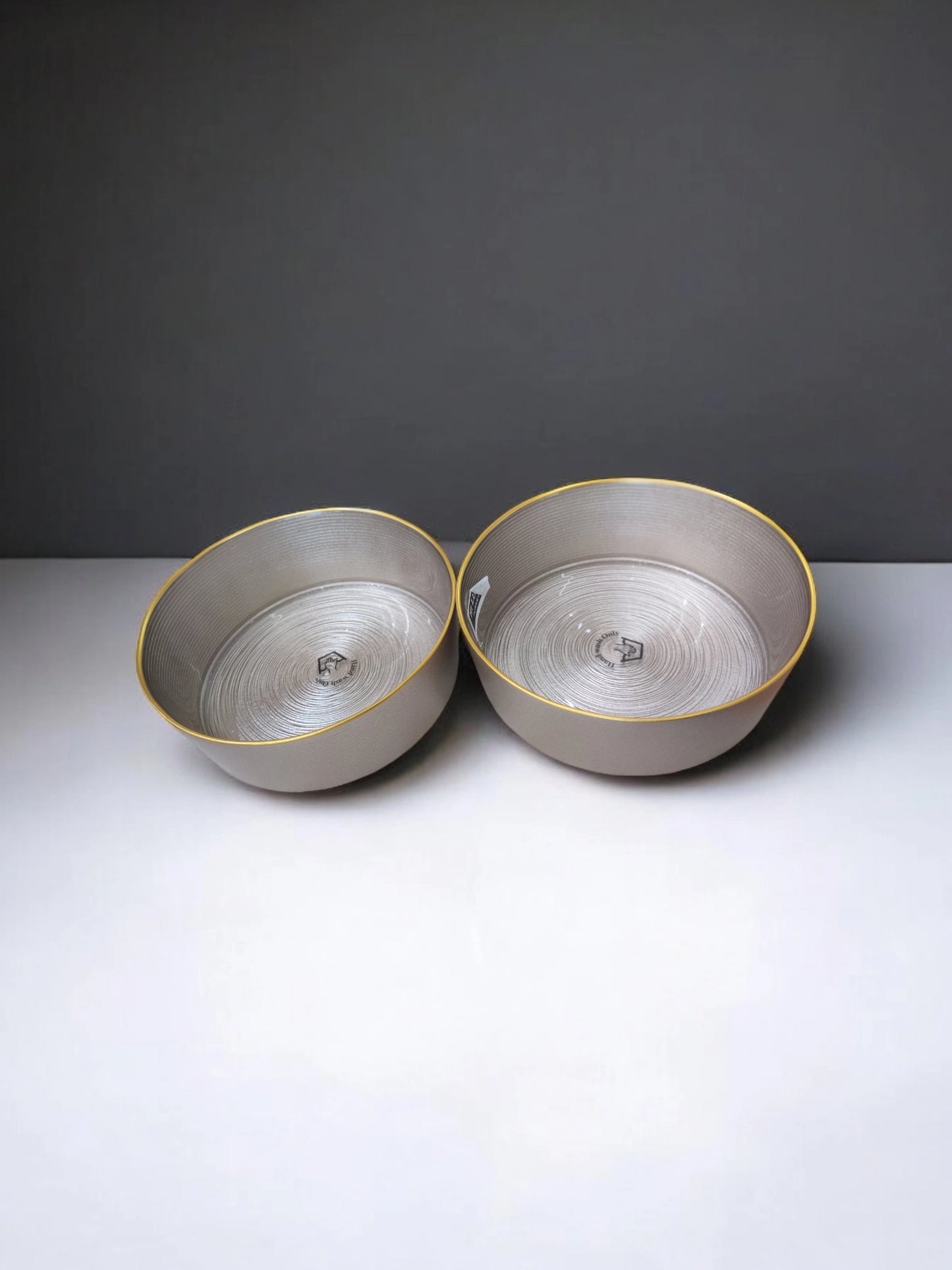 Serving Bowl with Gold-Rimmed Set of 2