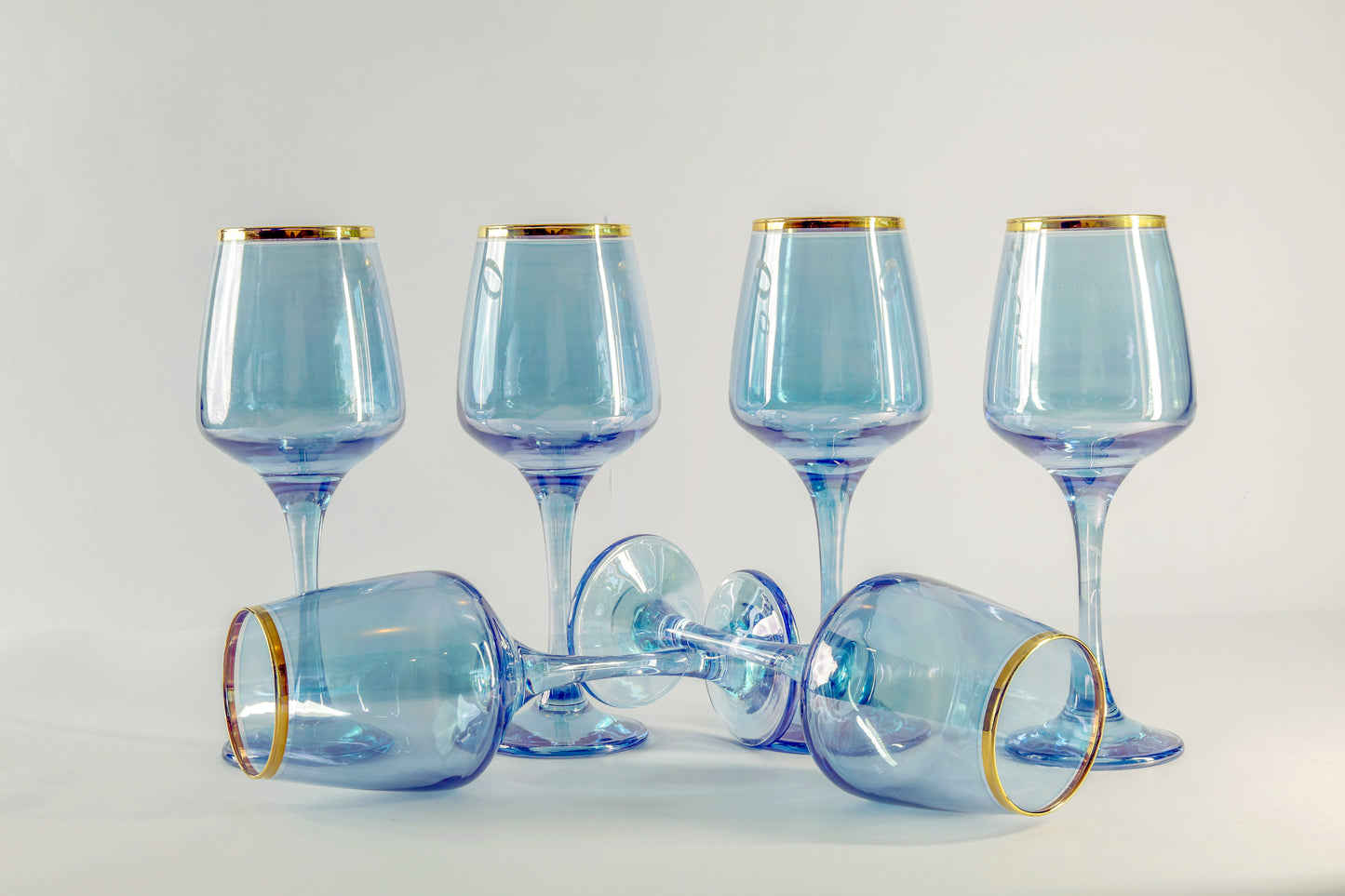 Mirana Decoor royal blue wine glasses in gold box