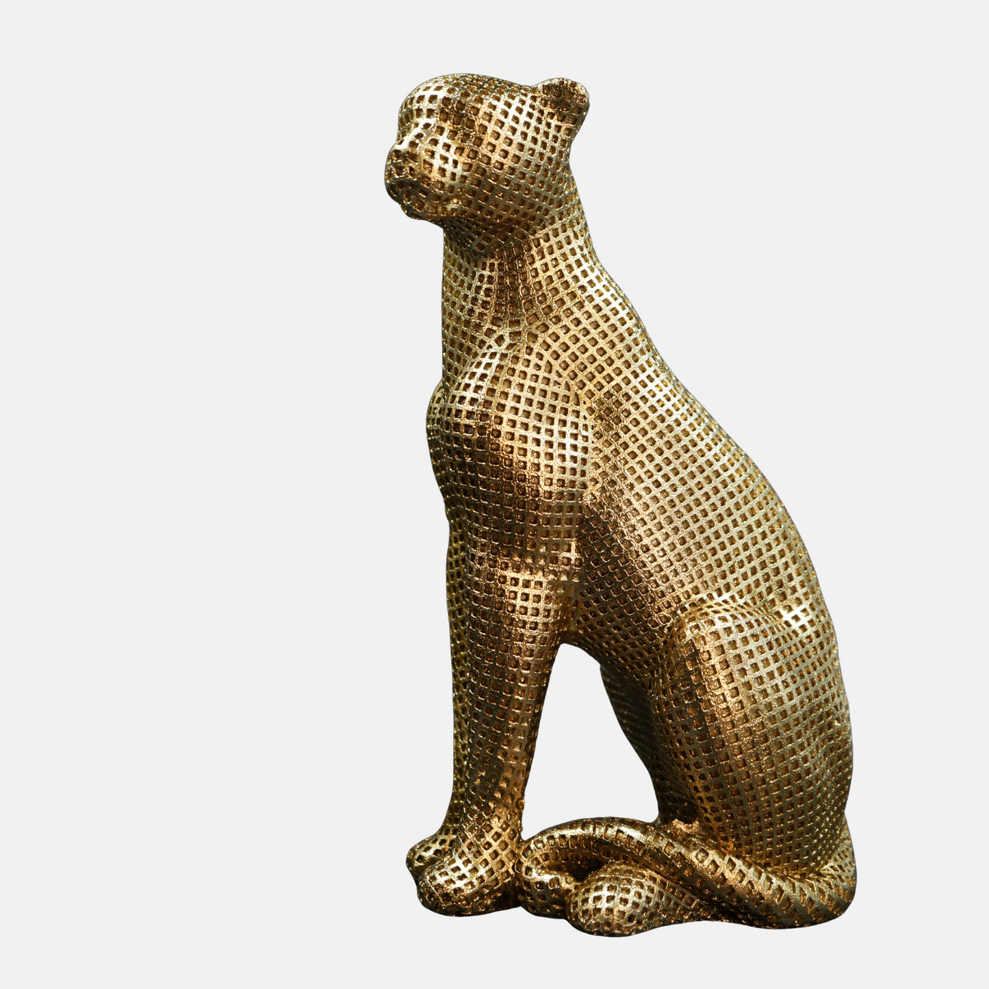 Golden Cheetah Figurine – Modern Luxury Home Accent