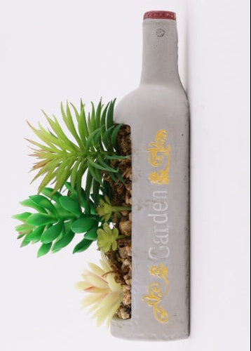 Artificial Flower Plants in Bottle Shape Vase Pot Succulent Plant Pot Decorative Items