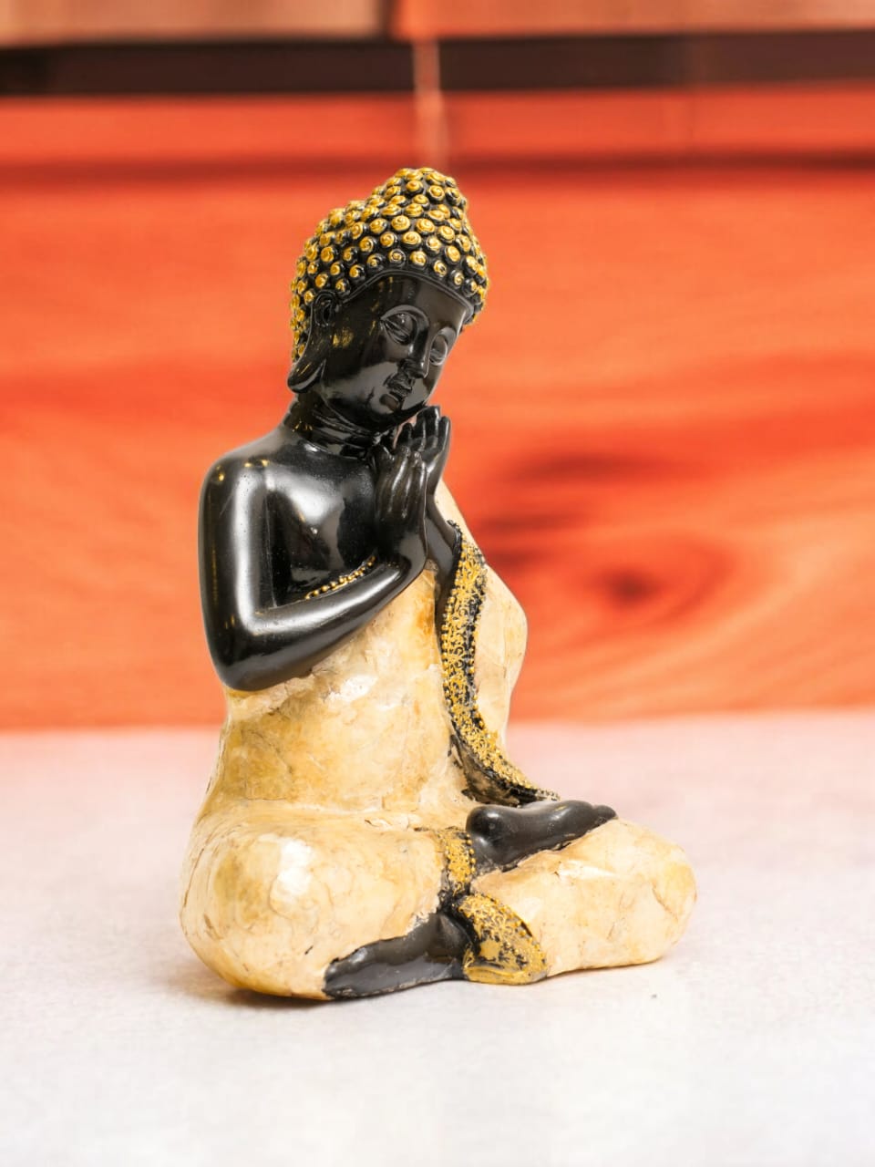 Clapping Buddha Idol Statue Showpiece for Serenity and Positivity