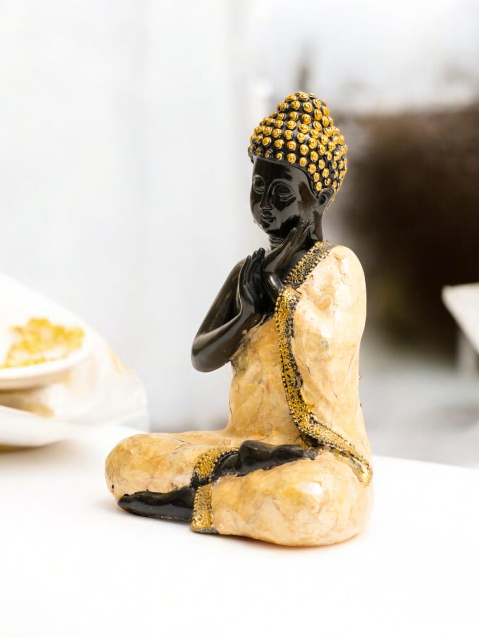 Clapping Buddha Idol Statue Showpiece for Serenity and Positivity