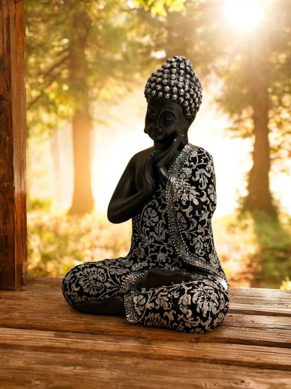 Clapping Buddha Idol Statue Showpiece for Serenity and Positivity-2