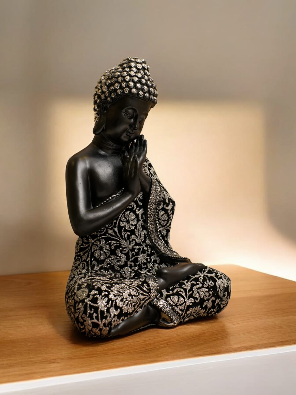 Clapping Buddha Idol Statue Showpiece for Serenity and Positivity-2