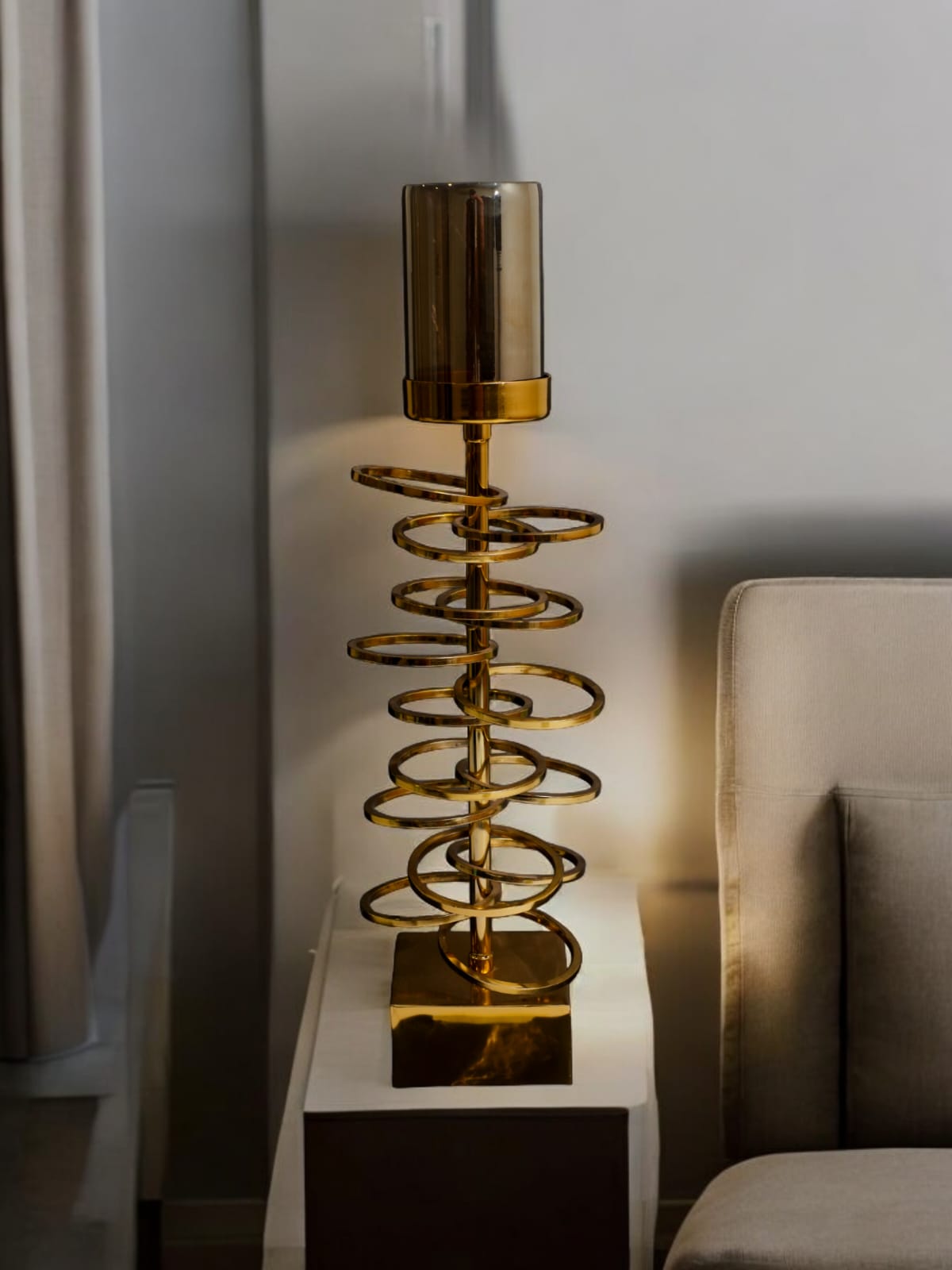 Spiral Gold Candle Holder