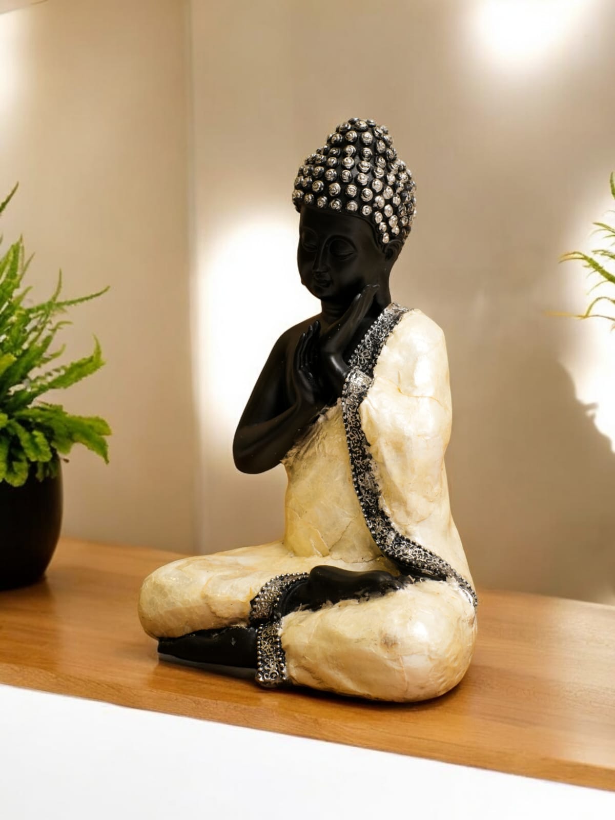 Clapping Buddha Idol Statue Showpiece for Serenity and Positivity