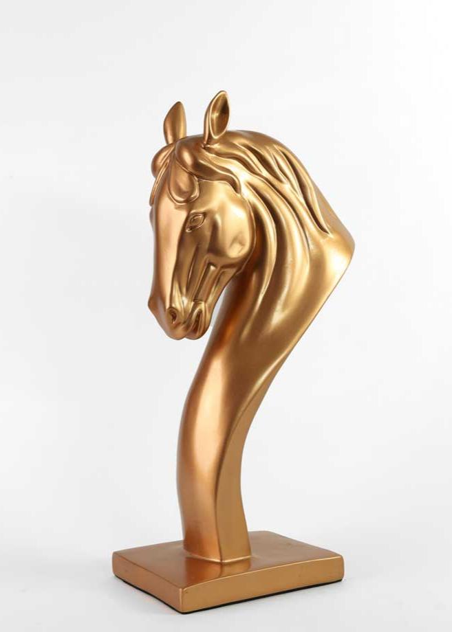 Gold Horse Head Statue
