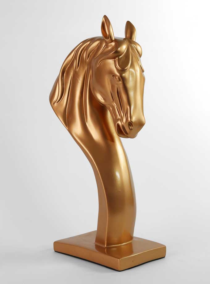 Gold Horse Head Statue