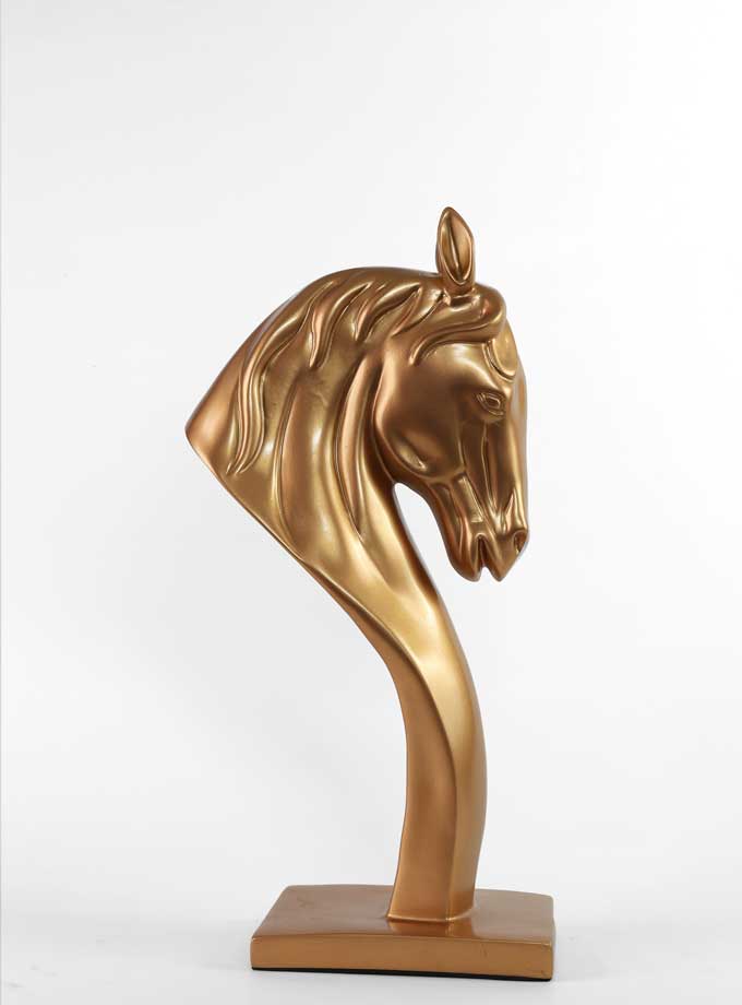 Gold Horse Head Statue