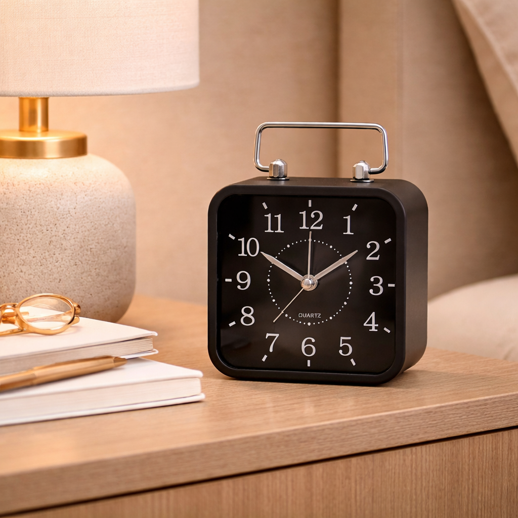 Black Quartz Alarm Clock | Mirana Decoor