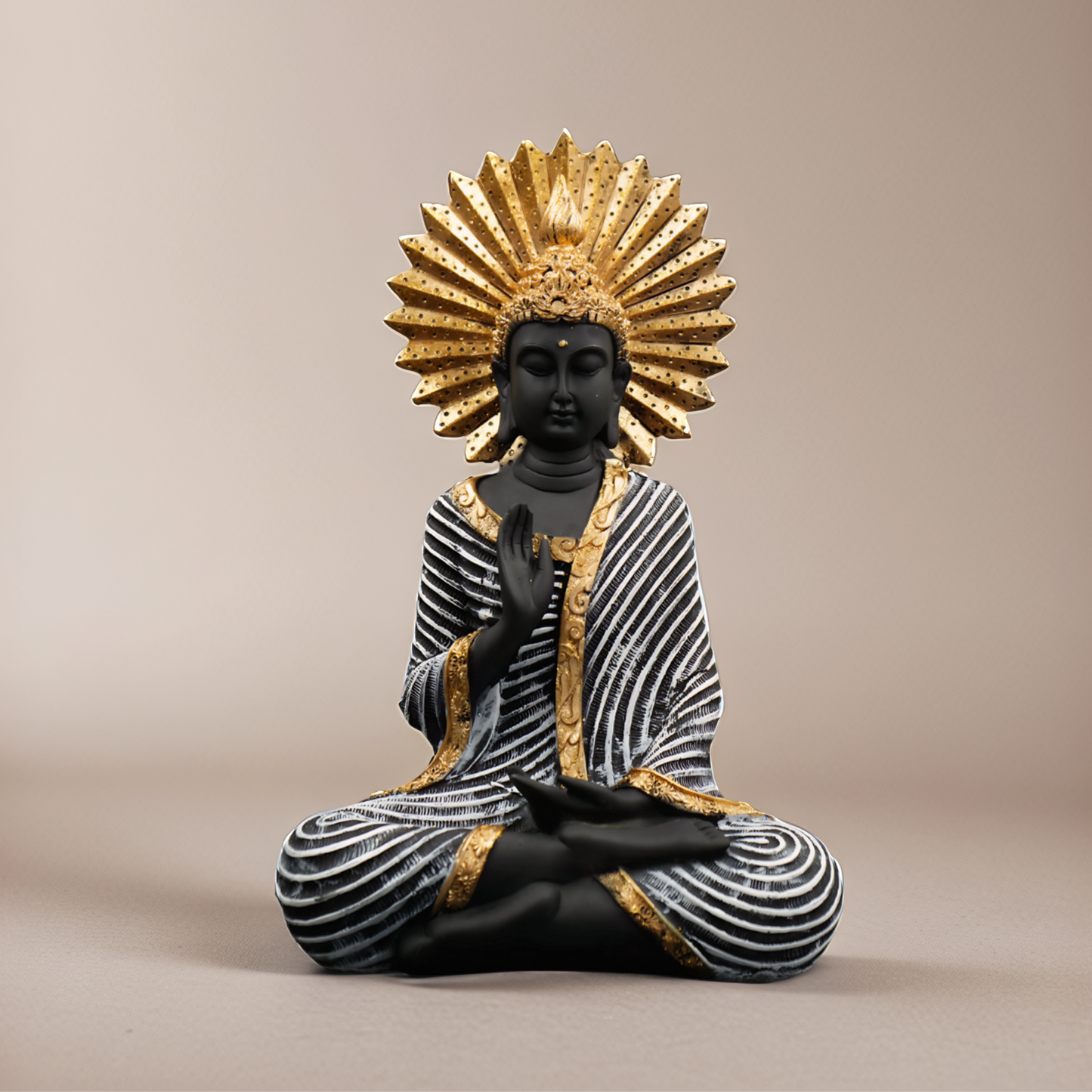 Meditating Buddha Statue – Gold & Black