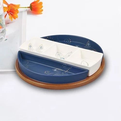 Porcelain Serving Bowl & Platter Set – 4 Piece Snack Set