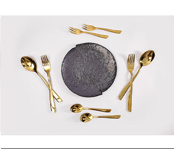 Purple Color 7pcs Snack Set Black Crocodile Leather Box