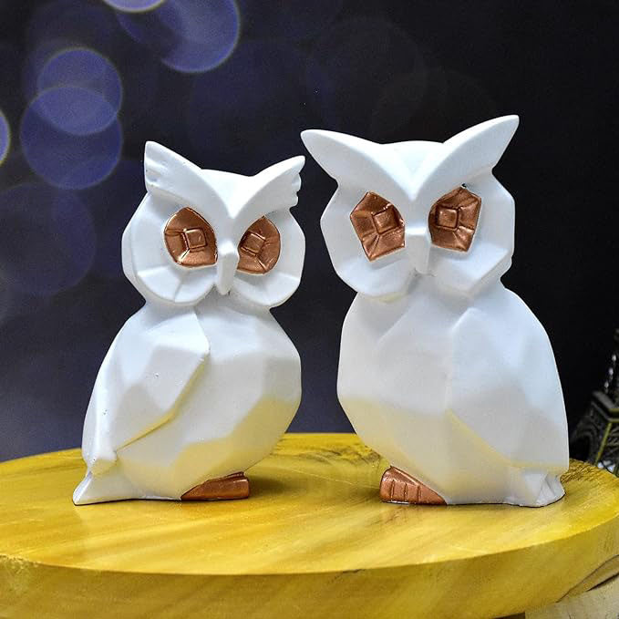 SMALL OWL PAIR WHITE