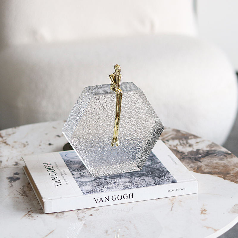 Hexagonal Thinker Crystal and Metal Office Ornaments