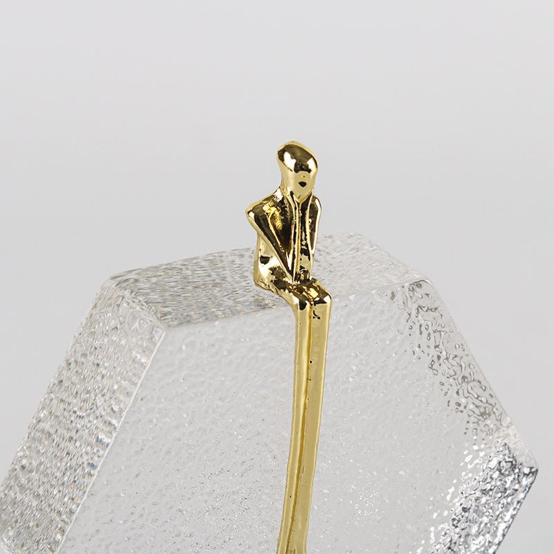 Hexagonal Thinker Crystal and Metal Office Ornaments