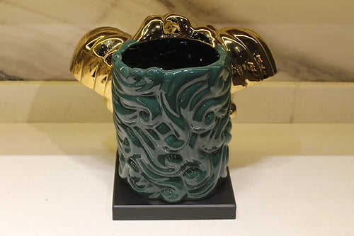 Gold Medusa Luxury Ceramic Vase