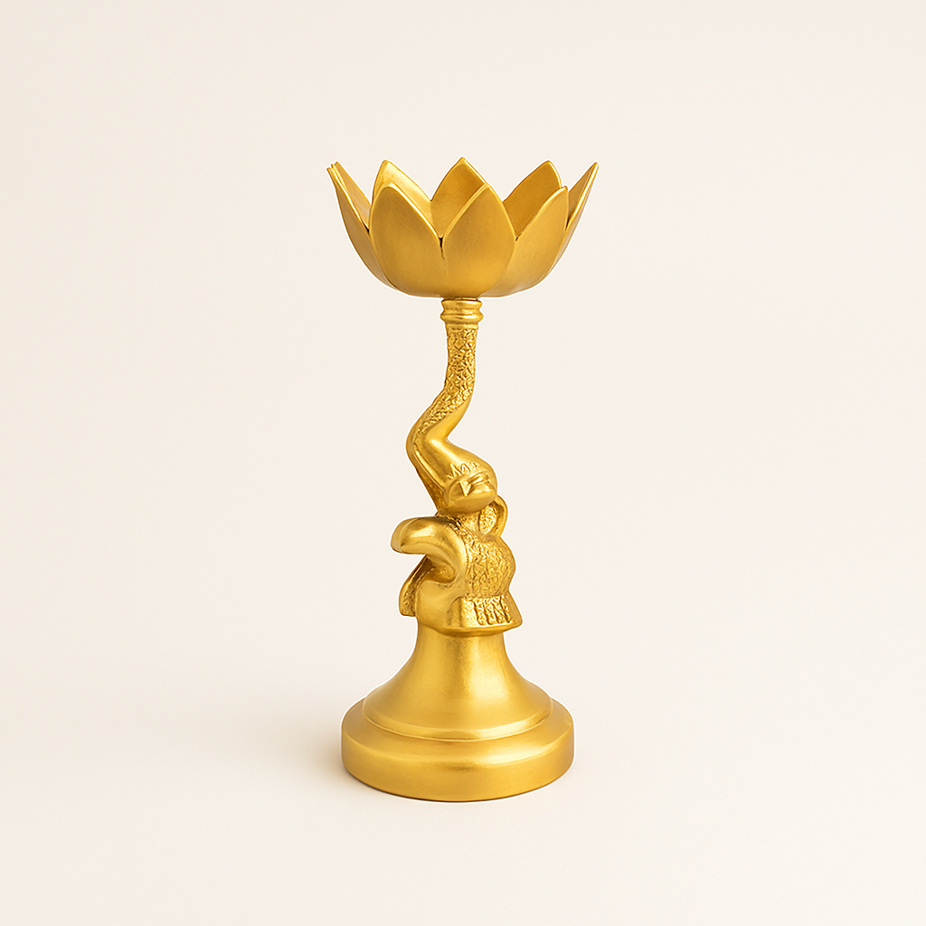 Elephant Lotus Candle Holder