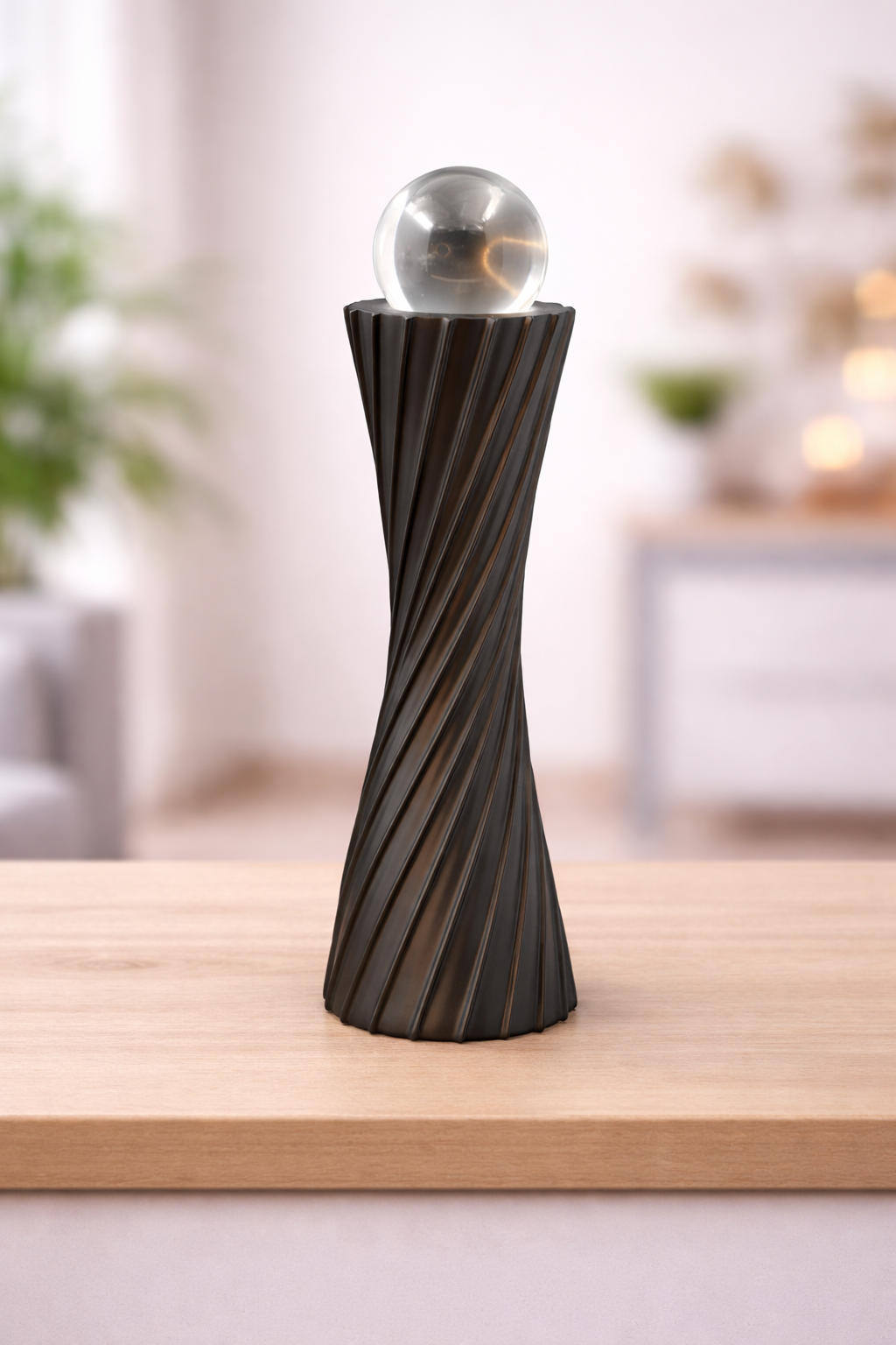 modern spiral orb table decor