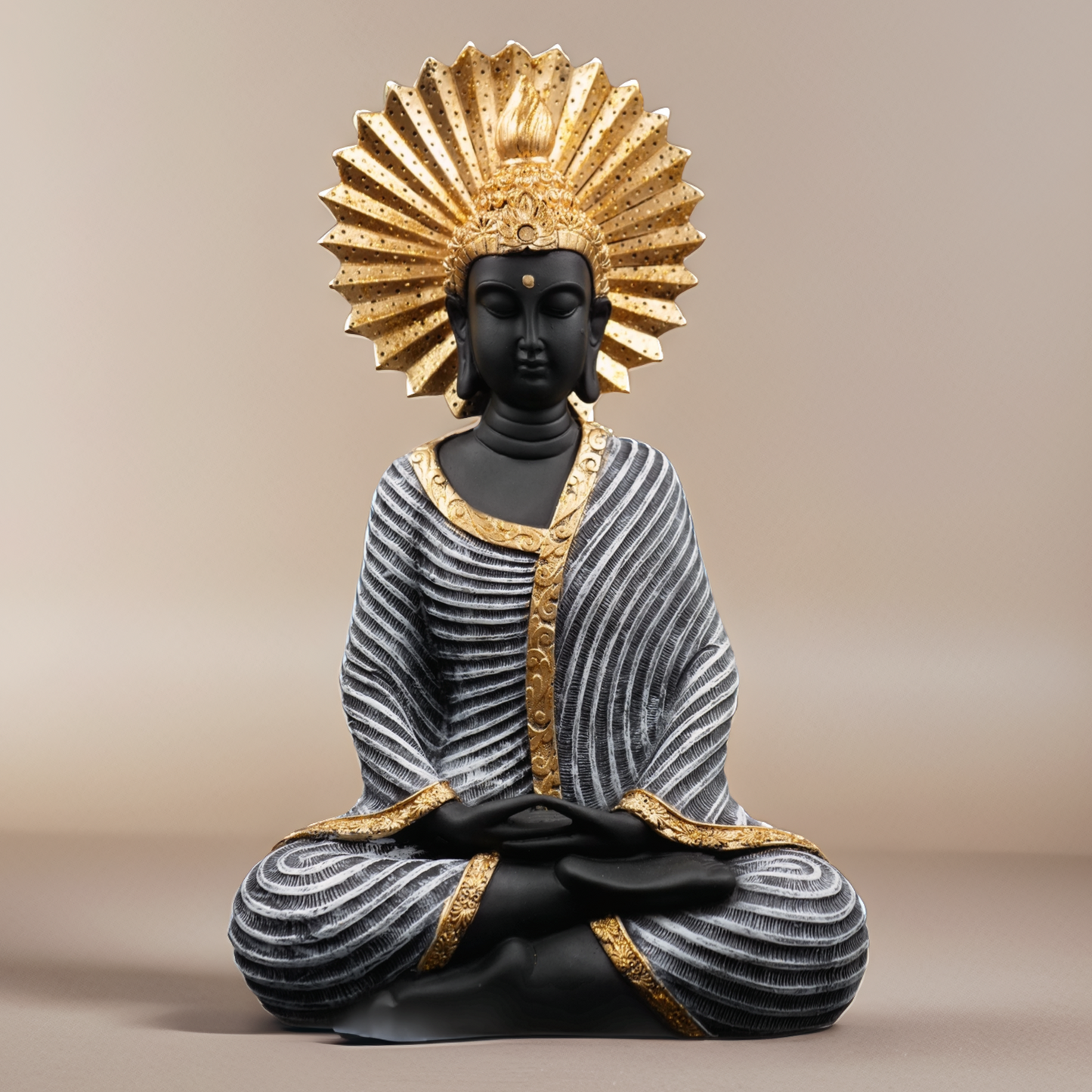 Meditating Buddha Statue – Gold & Black