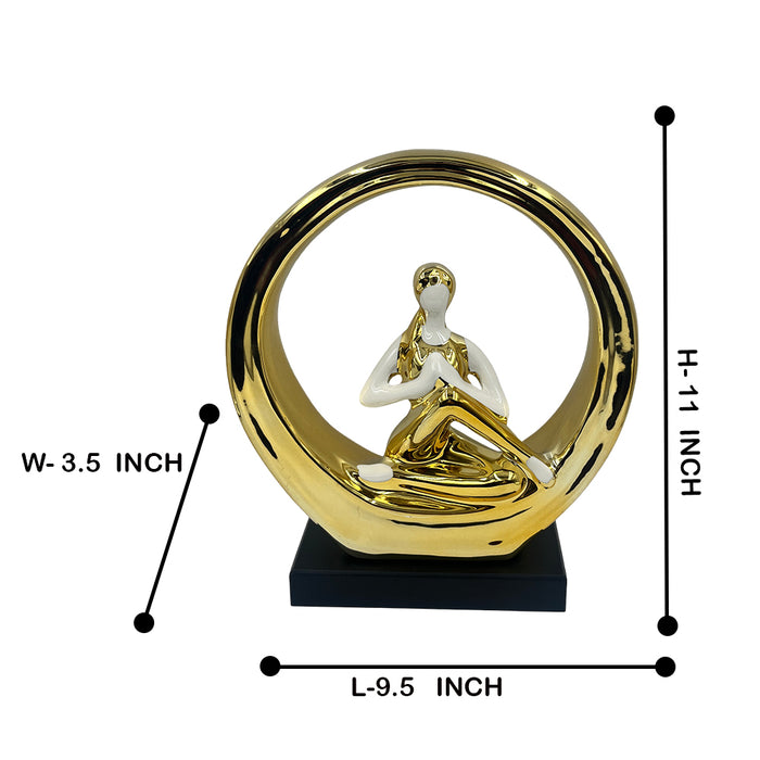 Golden Serenity Yoga Angel Meditation Figurine