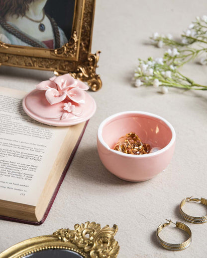 Dainty Floral Trinket Keeper - Pink