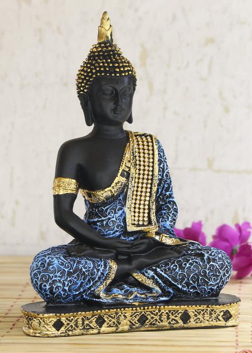 Blue Meditating Buddha Decorative Showpiece – 24 cm