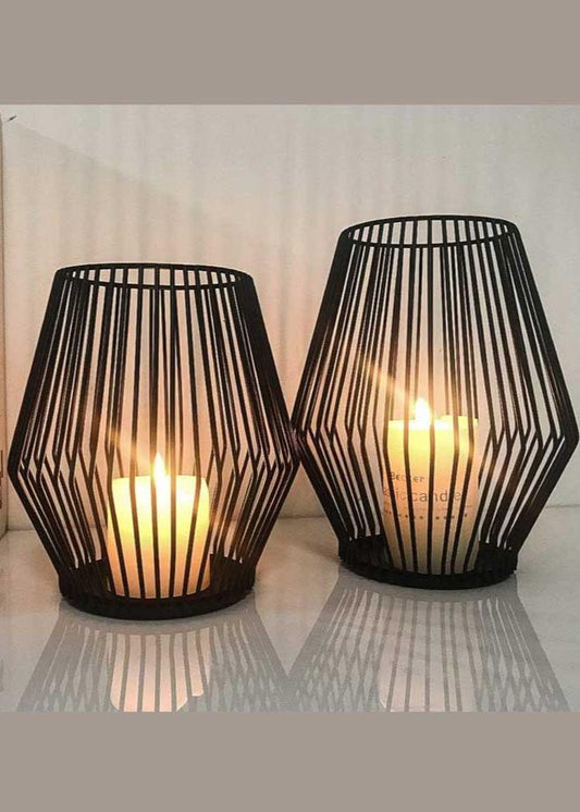 Black Metal Wire Tea Light Candle Holder