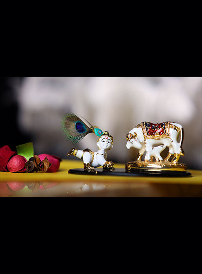 Laddu gopal Cow n Calf Spiritual Showpiece