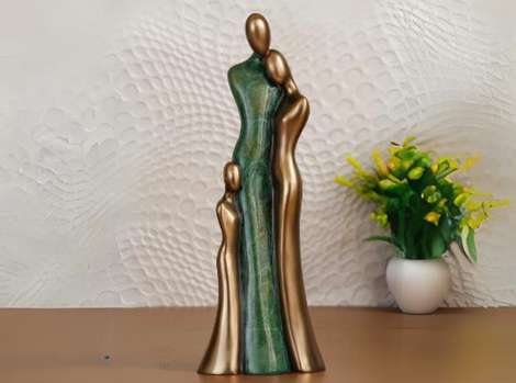 Polyresin and Bronze Family of Mother, Daughter and Grand Daughter