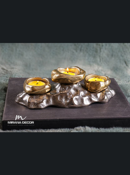 Table Top Aluminium Gold Candle Holder