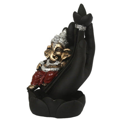 Lord Ganesha Idol Smoke Backflow Cone Incense Holder with 10 Back Flow Incense Cones