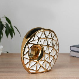 GEOMETRIC GOLD ACCENT VASE