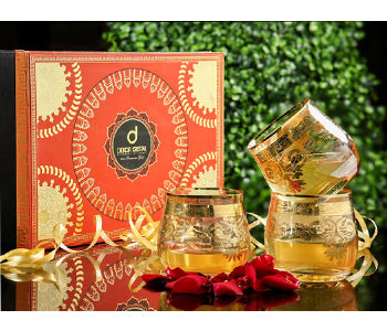 Luxurious Bohemia crystal glasses with gold detail