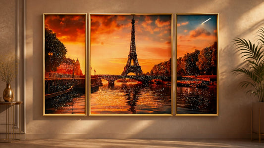 Paris Eiffal Tower Sunset 3pcs wall art set
