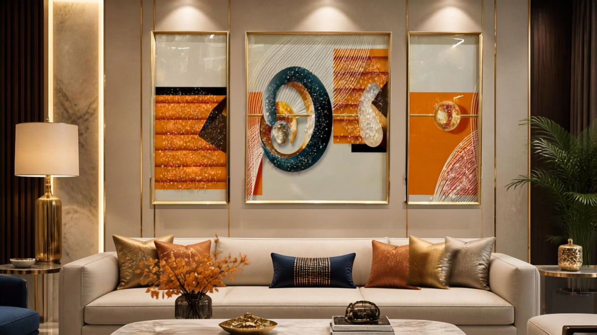 Abstract  3-Piece Wall Art Set | Modern Luxury Framed Décor