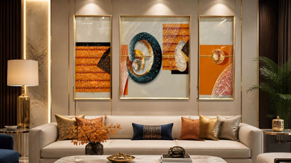 Abstract  3-Piece Wall Art Set | Modern Luxury Framed Décor