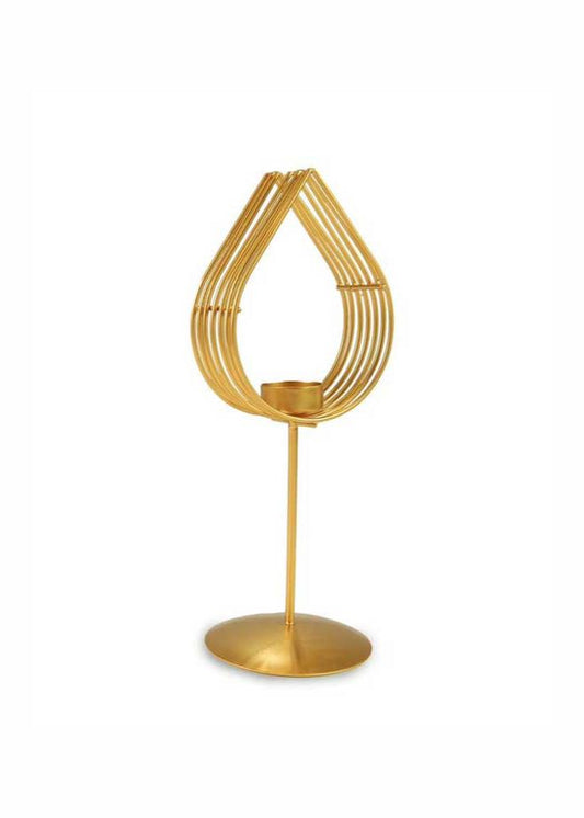 Elegant Waterdrop Golden Tlight Holder Stand