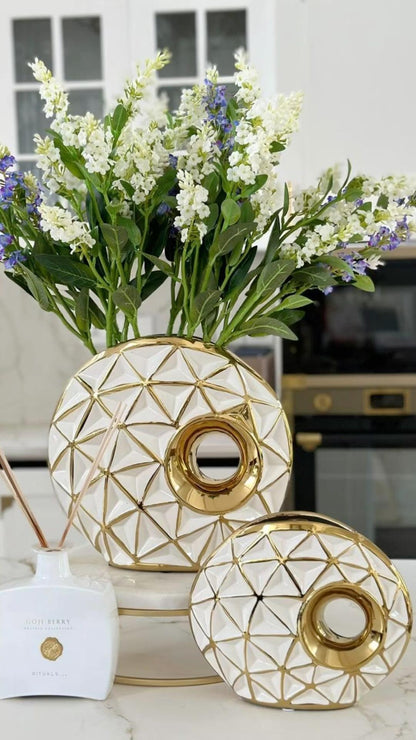 GEOMETRIC GOLD ACCENT VASE