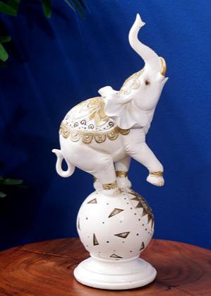 MAJESTIC ELEPHANT ON BALL SCULPTURE