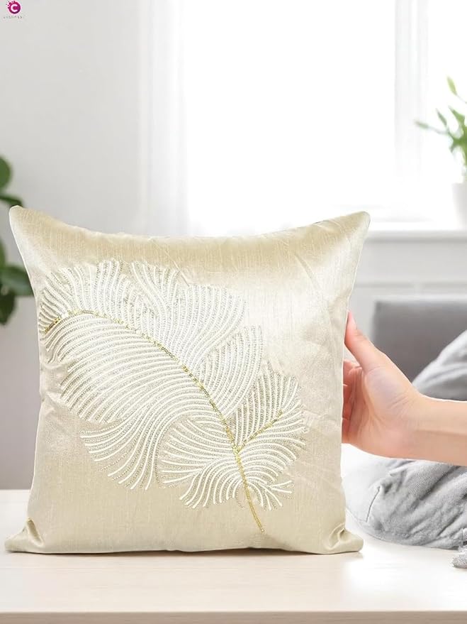 Decorative Embroidery | Premium Tufted Cushion Cover in 16x16 inches(set of 5)