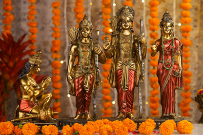 Ram Darbar Antique Finish golden red statue