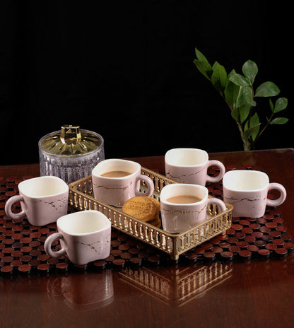 PURPLE ARTISAN MUG SET WITH GOLD ACCENTS SET-6