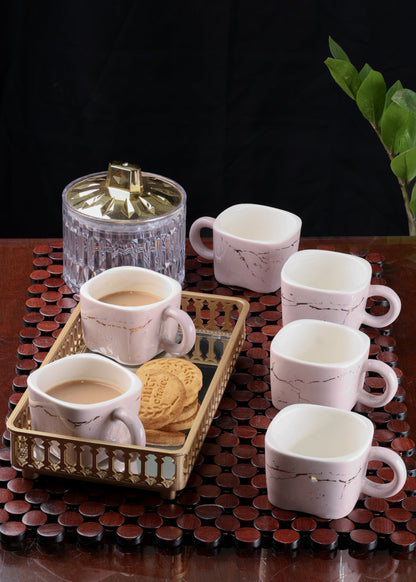 PURPLE ARTISAN MUG SET WITH GOLD ACCENTS SET-6